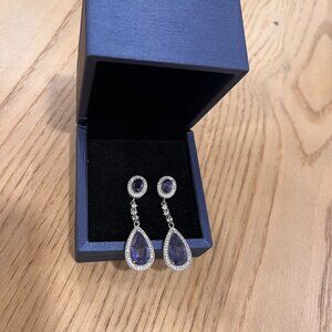 Blue Sapphire Drop Cocktail Earrings